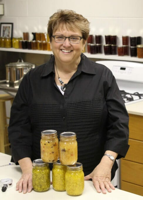 Elizabeth Andress in her canning lab